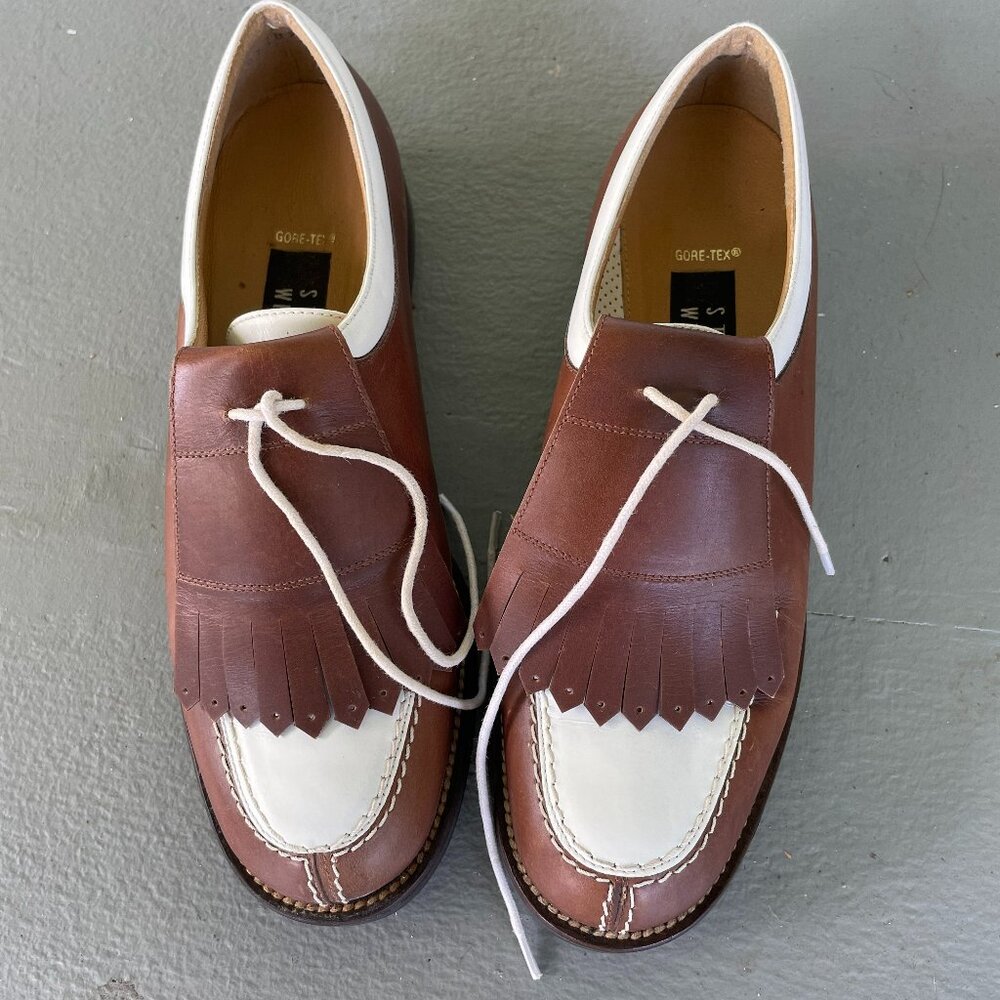 Stuart Weitzman Leather Golf Brown/White Golf Shoes